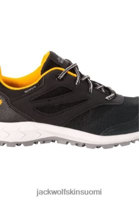 Jack Wolfskin Kengät 286HZ41706 | Jack Wolfskin Black-Burly Yellow Woodland Texapore Low K -kokoelma mustan keltainen
