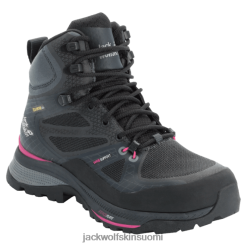 Jack Wolfskin Kengät 286HZ48494 | Naisten Force Trekker Texapore Mid Black-Pink -kokoelmat Jack Wolfskin mustanelkka