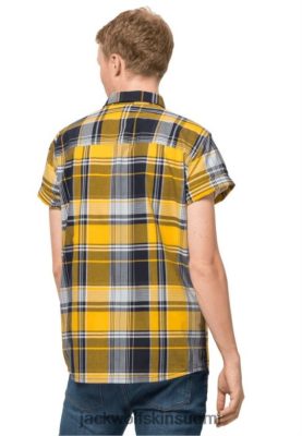 Jack Wolfskin Suomi 286HZ44049 | Kokoelma burly keltainen XT tarkistaa Jack Wolfskin Little Lake -paita M Burly Yellow XT -tarkistukset