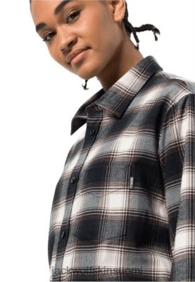 Jack Wolfskin Suomi 286HZ47090 | tummat tammi tarkistaa tuotemerkit Wanderweg paita M Jack Wolfskin tummat tammitarkistukset