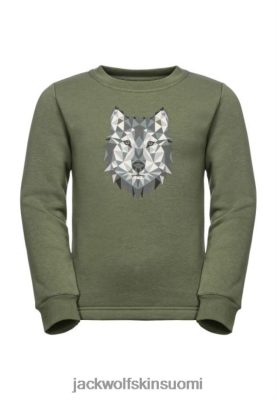 Jack Wolfskin Suomi 286HZ47671 | Alkuperä Jack Wolfskin Thyme Green Animal Pullover k vihreä timjami