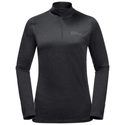 Jack Wolfskin Suomi 286HZ48196 | Mustat naisten taivaan termisen puolihankokokoelma Jack Wolfskin musta