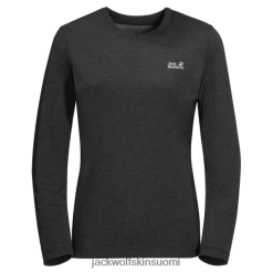 Jack Wolfskin Suomi 286HZ48748 | Mustat naisten JWP LS T Alkuperä Jack Wolfskin musta