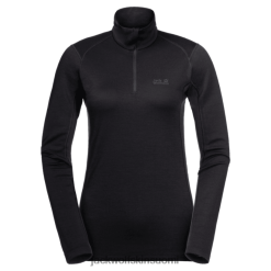 Jack Wolfskin Suomi 286HZ48807 | Naisten arktinen xt puoliksi vetoketju alkuperäinen Jack Wolfskin Black musta