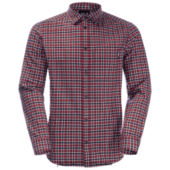 Jack Wolfskin Suomi 286HZ48929 | Jack Wolfskin Cordovan punainen tarkistaa kuumien miesten Bergweg -paita Cordovan punainen tarkistukset