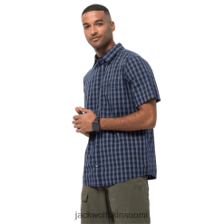 Jack Wolfskin Suomi 286HZ49178 | YÖ SININEN TARKASTUKSET OFF MEN'S HOT Springs -paita Jack Wolfskin Night sininen tarkistus