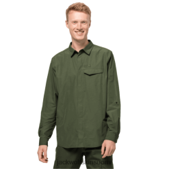 Jack Wolfskin Suomi 286HZ49270 | Jack Wolfskin Men's Lakeside Roll-Up -paita Hot Greenwood Greenwood