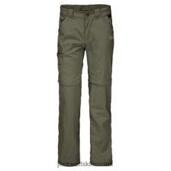 Jack Wolfskin Suomi 286HZ49698 | Jack Wolfskin Woodland Green Kid's Safari Zip Off Housut Original metsänvihreä