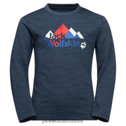 Jack Wolfskin Suomi 286HZ49720 | Kid's Vargen longsleeve Alkuperäinen tummansininen punainen Jack Wolfskin tummansininen