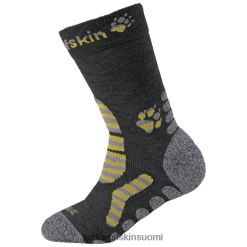 Jack Wolfskin Suomi 286HZ49780 | Tummanharmaa lasten retkeily raidallinen klassinen leikkausmallisto Jack Wolfskin tummanharmaa