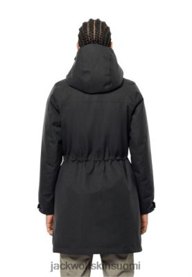 Jack Wolfskin Takki 286HZ44928 | Musta Jack Wolfskin Fierce Wind Parka W muoti musta