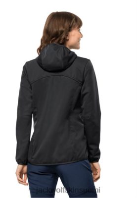 Jack Wolfskin Takki 286HZ45178 | Kuuma musta Windhain huppari W Jack Wolfskin musta