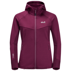 Jack Wolfskin Takki 286HZ48111 | Naisten vesiverkon fleece -alkuperä Jack Wolfskin Wild Berry villi marja