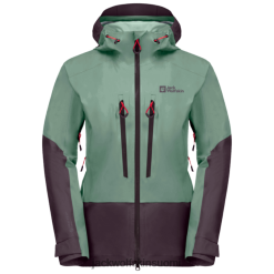 Jack Wolfskin Takki 286HZ48137 | Jack Wolfskin Granite Green Hot Women's Alpspitze 3L -takki graniittivihreä